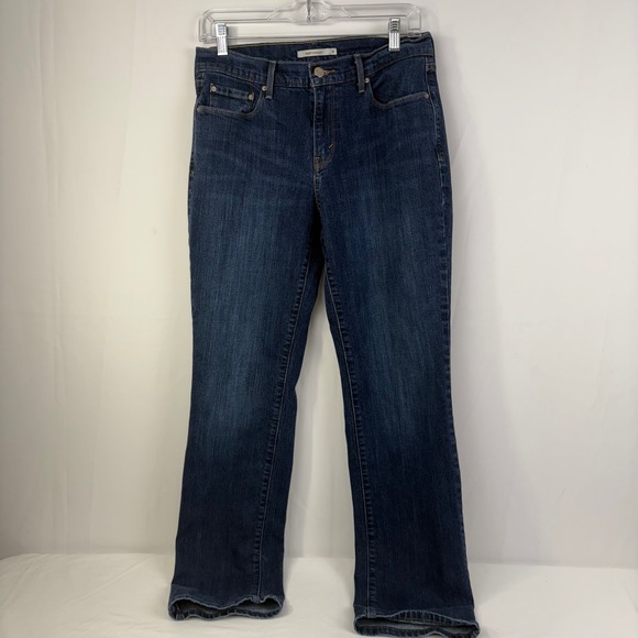 Levi's 505 Mid Rise Stretch Straight Fit Dark Wash Denim Jeans Size 8 (30x29.5) - Picture 7 of 13